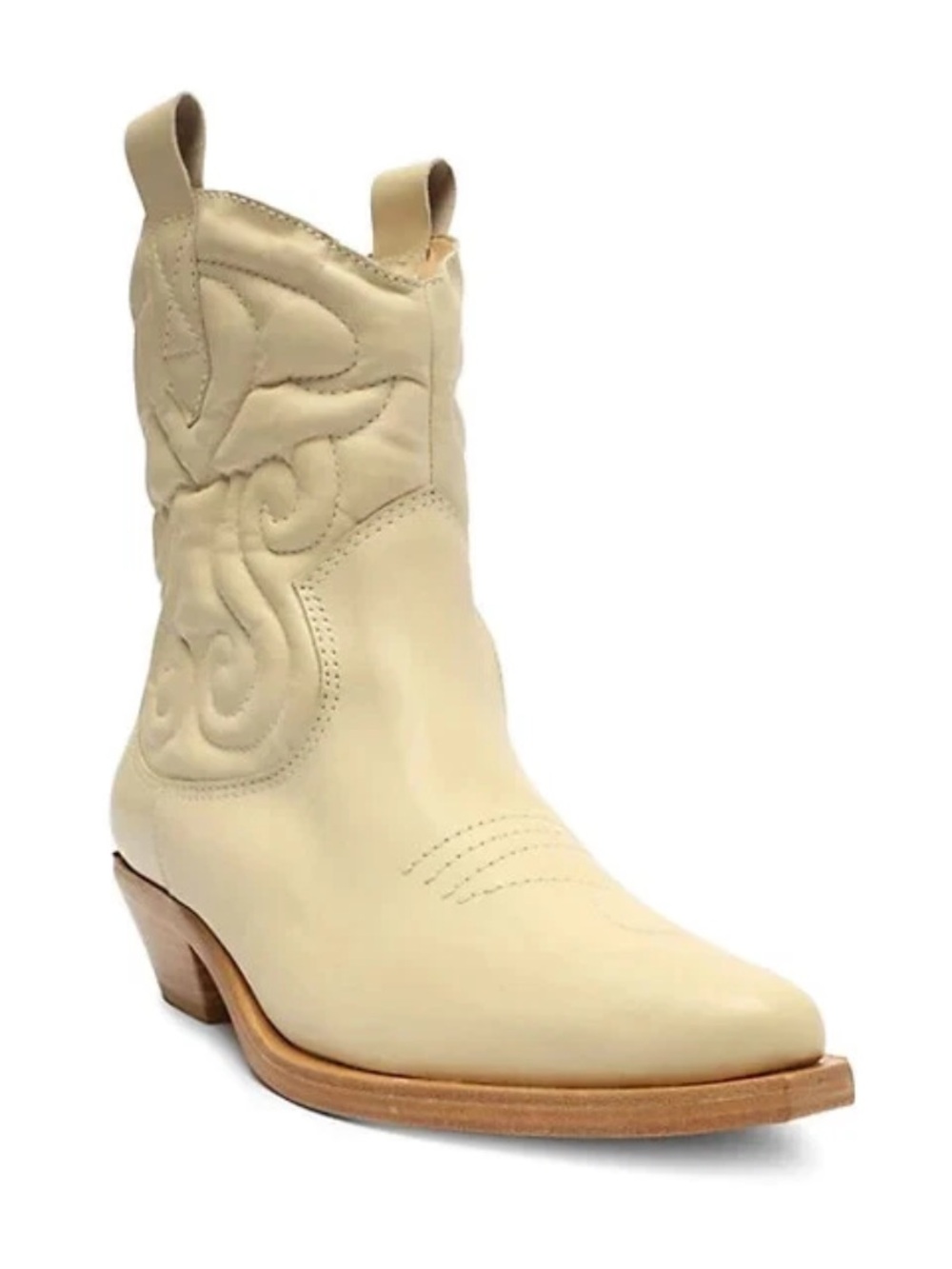 SCHUTZ Cream Western-Style Cowboy Ankle Boot